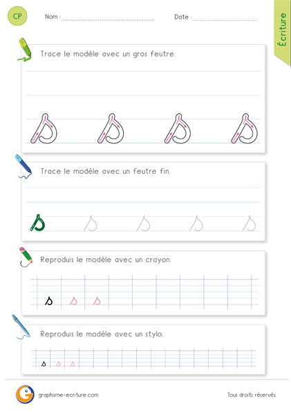 Écrire la lettre s en cursive - Le trait oblique et le pont