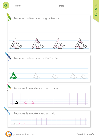 Écriture de la lettre s en cursive qui précède une autre lettre