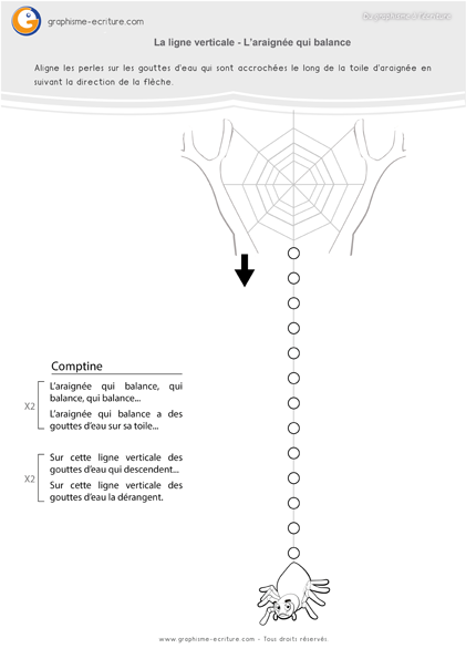 graphisme-maternelle -petite-section-le-trait-vertical-araignée-qui-balance