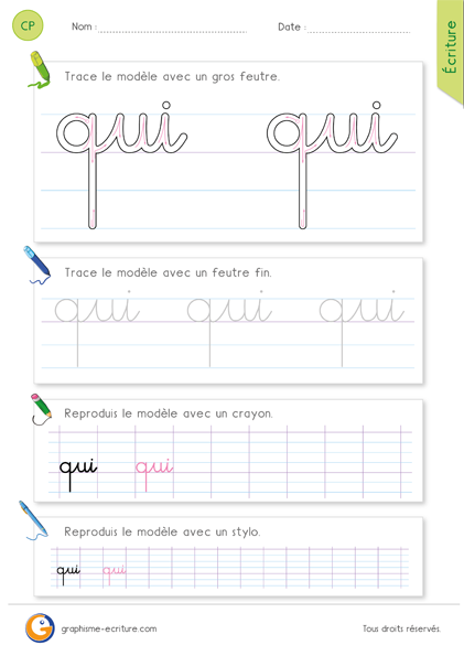 exercice-fiche-graphisme-écriture-cp-ce1-écrire-le-mot-qui-minuscule-cursive