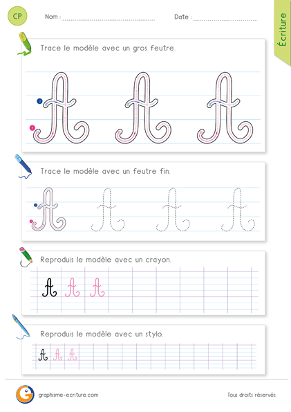 Apprendre à écrire les lettres