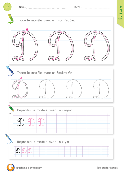 exercice-fiche-graphisme-écriture-cp-ce1-écrire-la-lettre-D-majuscule-en-cursive
