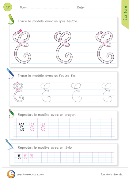 exercice-fiche-graphisme-écriture-cp-ce1-écrire-la-lettre-E-majuscule-en-cursive