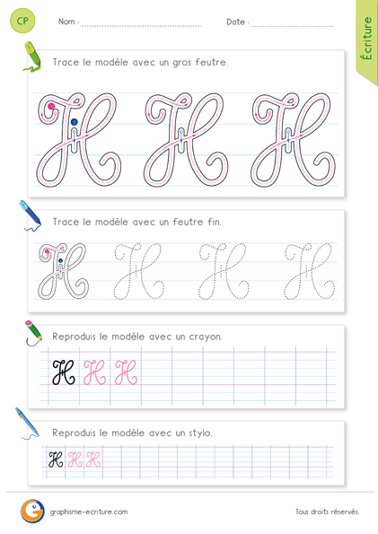 exercice-fiche-graphisme-écriture-cp-ce1-écrire-la-lettre-H-majuscule-en-cursive