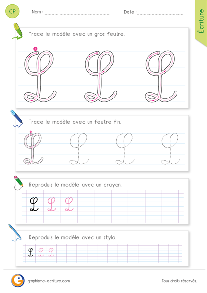 exercice-fiche-graphisme-écriture-cp-ce1-écrire-la-lettre-L-majuscule-en-cursive