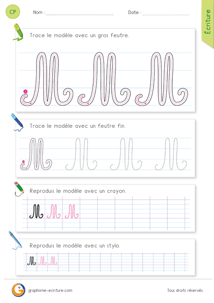 Les lettres majuscules - Cahier d'écriture - Avec 1 feutre