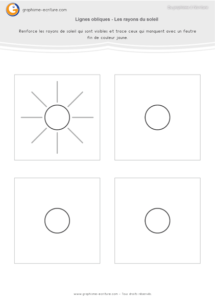 exercice-fiche- graphisme-écriture-moyenne-section-ms-traits-lignes-obliques-les-rayons-du-soleil