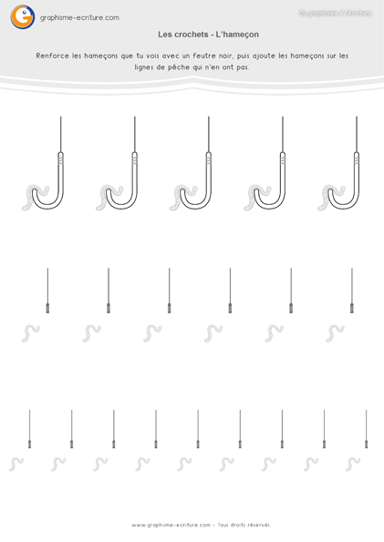 Graphisme Moyenne Section Les crochets -appats-hamecons
