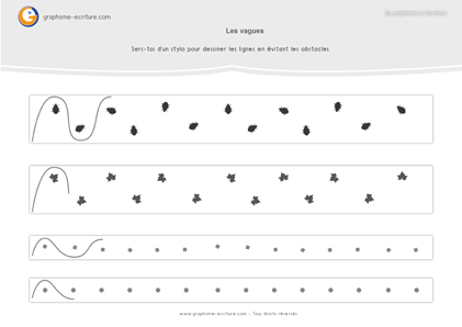 Graphisme GS Les vagues - Tracer en esquivant les obstacles