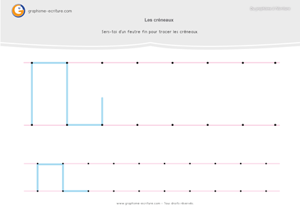 Graphisme GS Les créneaux - Exercices au stylo et feutre