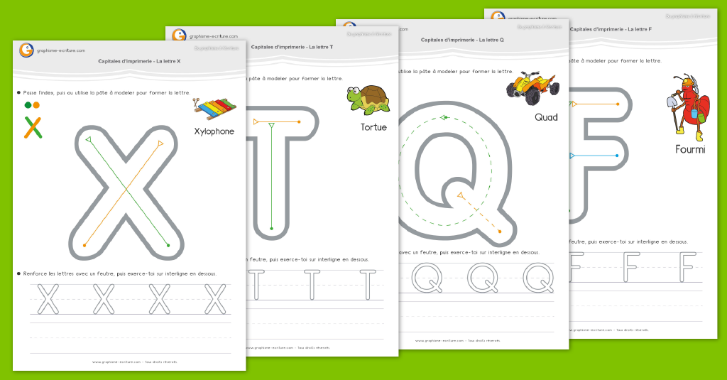 Écriture lettres capitales maternelle - Écrire les majuscules d'imprimerie