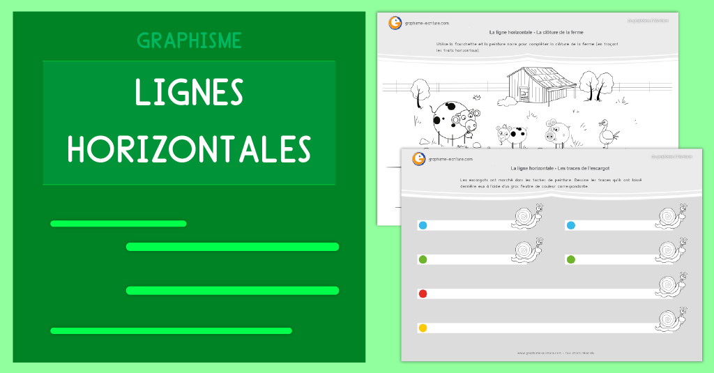 Graphisme Maternelle Les lignes horizontales PS MS GS CP